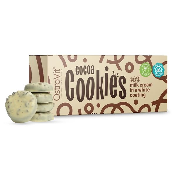 OstroVit Заменитель питания OstroVit Cocoa Cookies, 128 грамм С молочным кремом в белой глазури, , 128 г