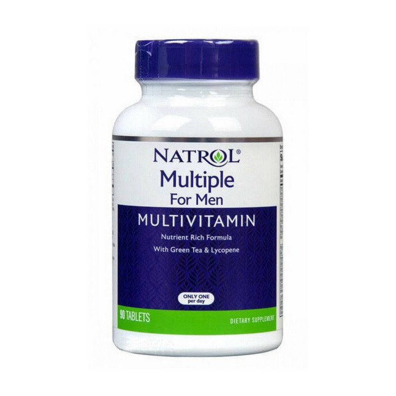 Витамины для мужчин Natrol Multiple For Men With Green Tea & Lycopene 90 таб,  мл, Natrol. Витамины и минералы. Поддержание здоровья Укрепление иммунитета 