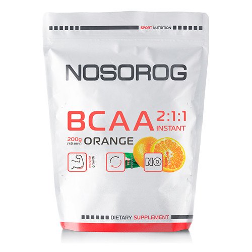 БЦАА Nosorog BCAA 2:1:1 (200 г) носорог апельсин,  мл, Nosorog. BCAA. Снижение веса Восстановление Антикатаболические свойства Сухая мышечная масса 