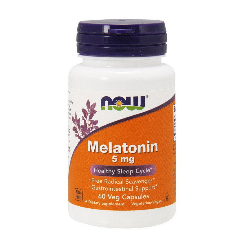 Мелатонин Now Foods Melatonin 5 mg (60 капс) нау фудс,  мл, Now. Мелатонин. Улучшение сна Восстановление Укрепление иммунитета Поддержание здоровья 