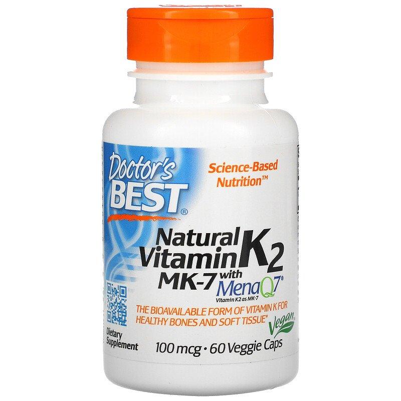 Doctor's BEST Doctor's Best Natural Vitamin K2 MK-7 with MenaQ7 100 mcg 60 VCaps, , 60 шт.