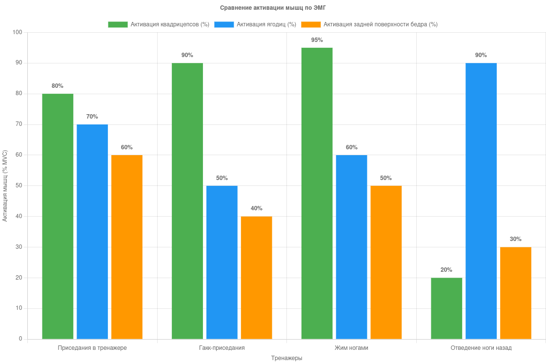 Активация мышц в тренажерах