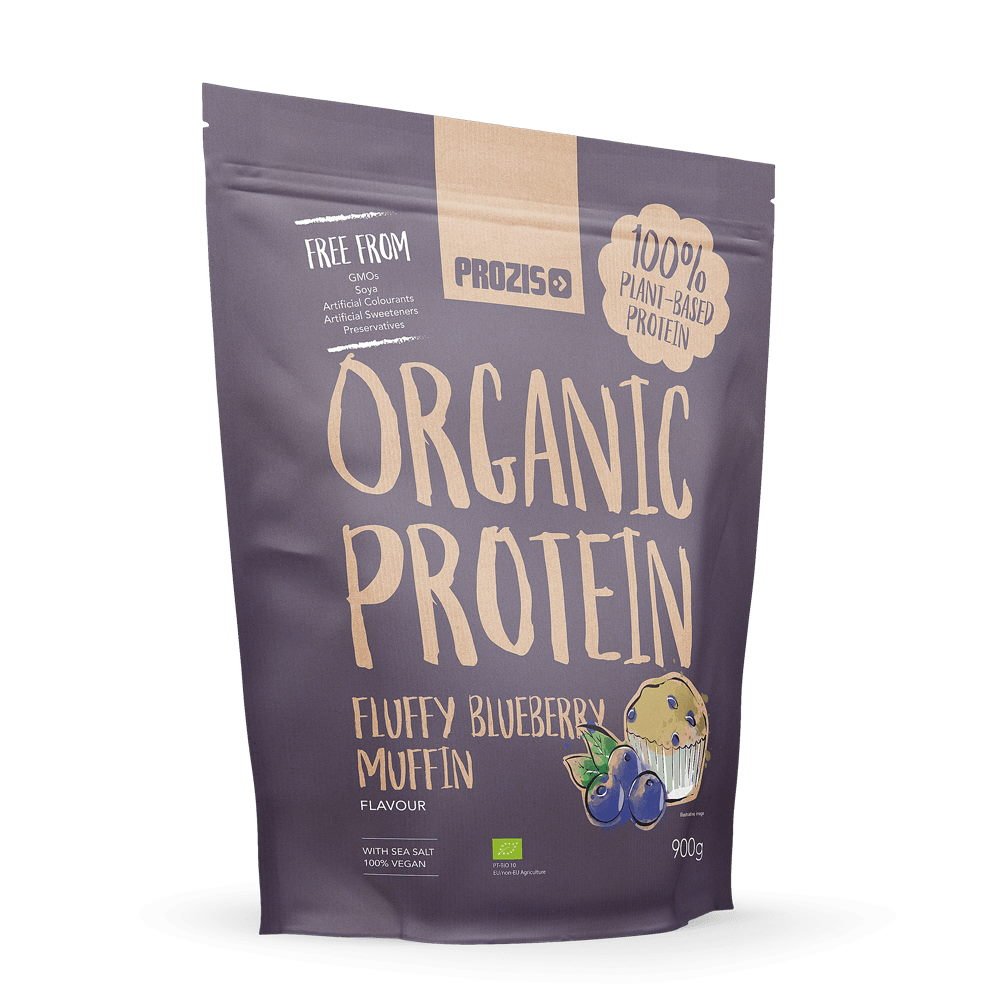Протеин Prozis Organic Vegetable Protein, 900 грамм Черничный кекс,  мл, Protein Factory. Протеин. Набор массы Восстановление Антикатаболические свойства 