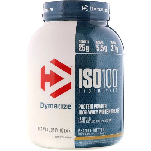Dymatize ISO-100 1.4 кг Арахисовое масло,  ml, Dymatize Nutrition. Whey hydrolyzate. Lean muscle mass Weight Loss recovery Anti-catabolic properties 