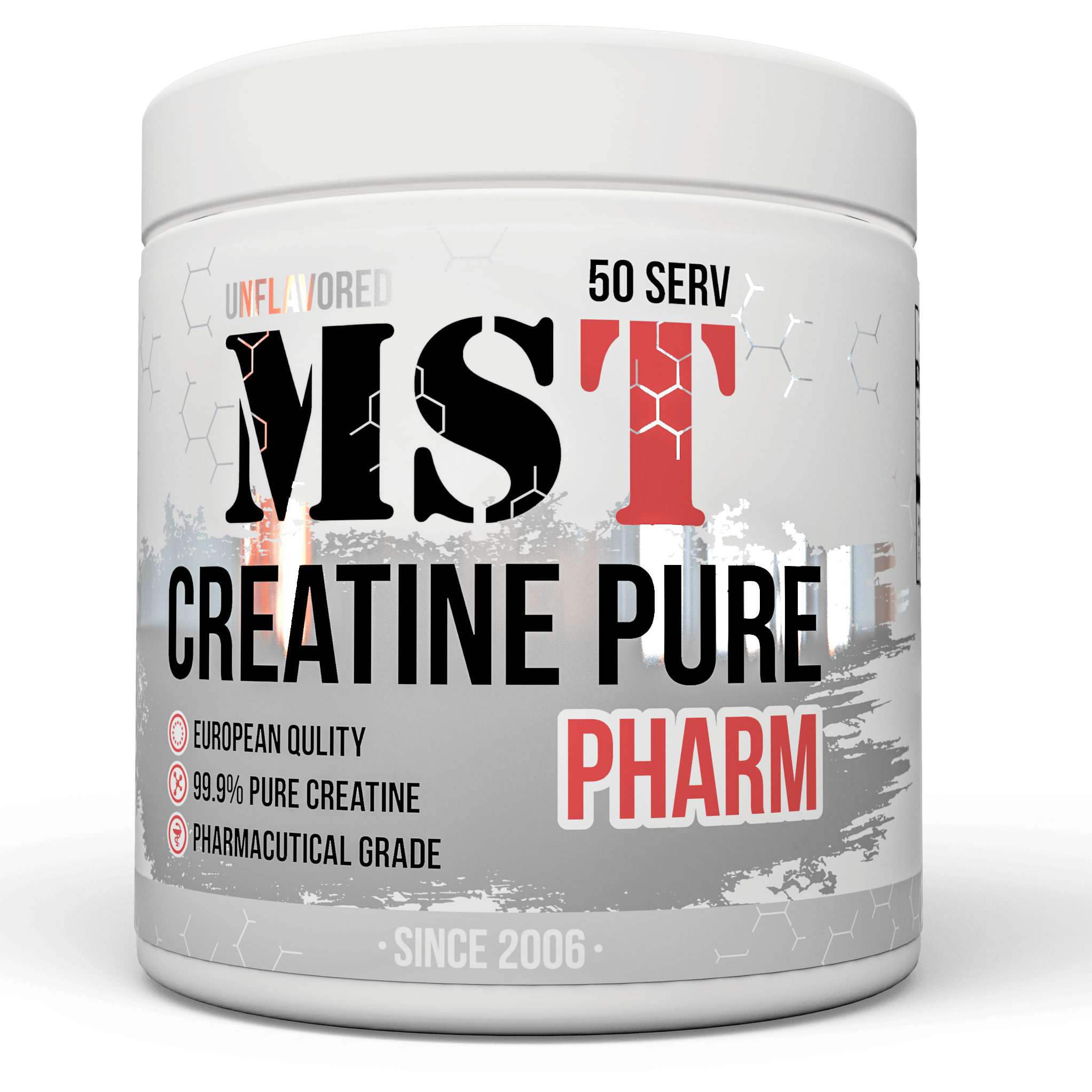 Creatine Pure Pharm, 250 г, MST Nutrition. Креатин моногидрат. Набор массы Энергия и выносливость Увеличение силы 