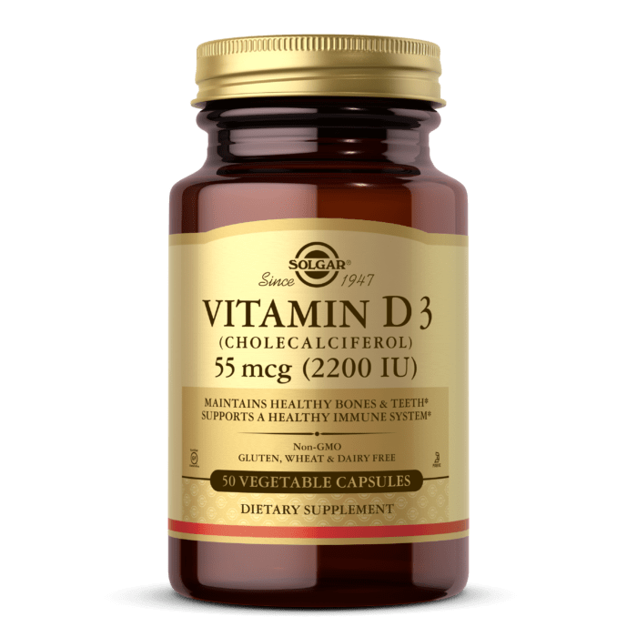 Витамин D3, Vitamin D3 , 55 mcg (2200 IU), Solgar, 50 вегетарианских капсул,  мл, Solgar. Витамин D. 