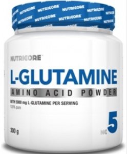 L-Glutamine, 300 г, Nutricore. Глютамин. Набор массы Восстановление Антикатаболические свойства 