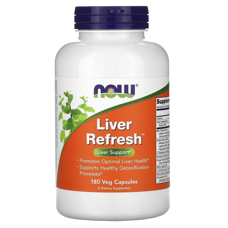 Харчова добавка для здоров'я печінки NOW Foods Liver Refresh 180 Caps,  мл, Now. Спец препараты. 