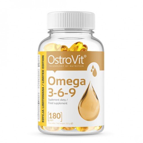 Omega 3-6-9 OstroVit 180 caps,  мл, OstroVit. Омега 3 (Рыбий жир). Поддержание здоровья Укрепление суставов и связок Здоровье кожи Профилактика ССЗ Противовоспалительные свойства 