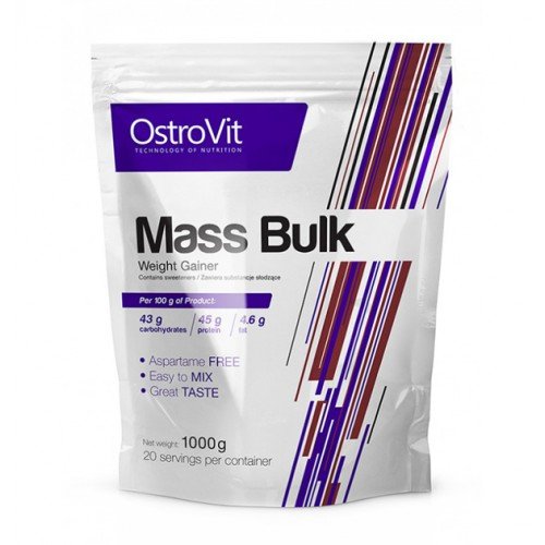 Гейнер OstroVit Mass Bulk, 1 кг Ваниль,  ml, Optisana. Gainer. Mass Gain Energy & Endurance recovery 