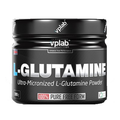L-Glutamine, 300 g, VP Lab. Glutamine. Mass Gain recovery Anti-catabolic properties 