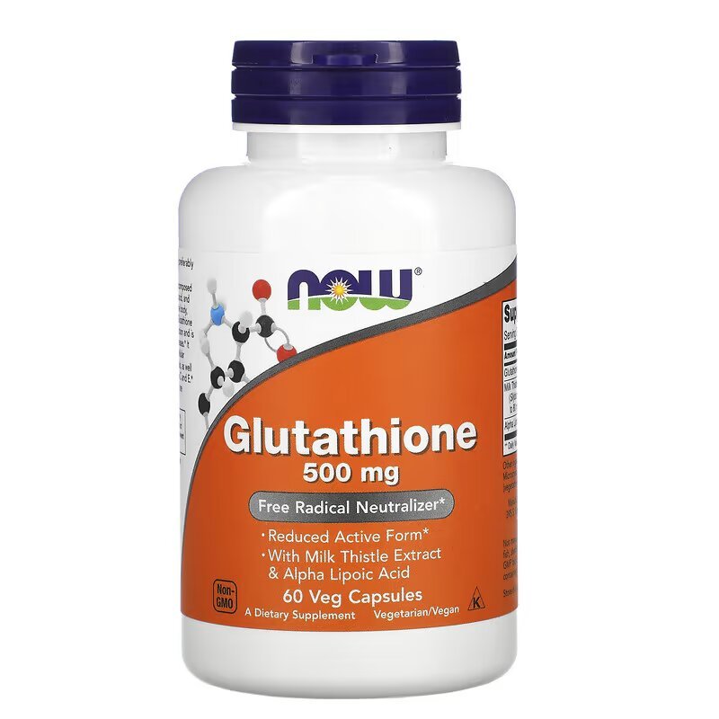 Now Аминокислота NOW Glutathione 500 mg, 60 вегакапсул, , 