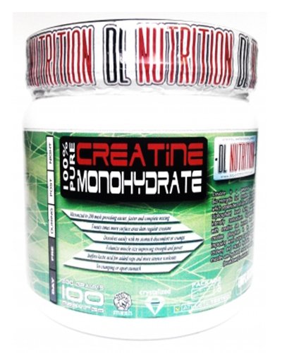 100% Pure Creatine Monohydrate, 500 г, DL Nutrition. Креатин моногидрат. Набор массы Энергия и выносливость Увеличение силы 