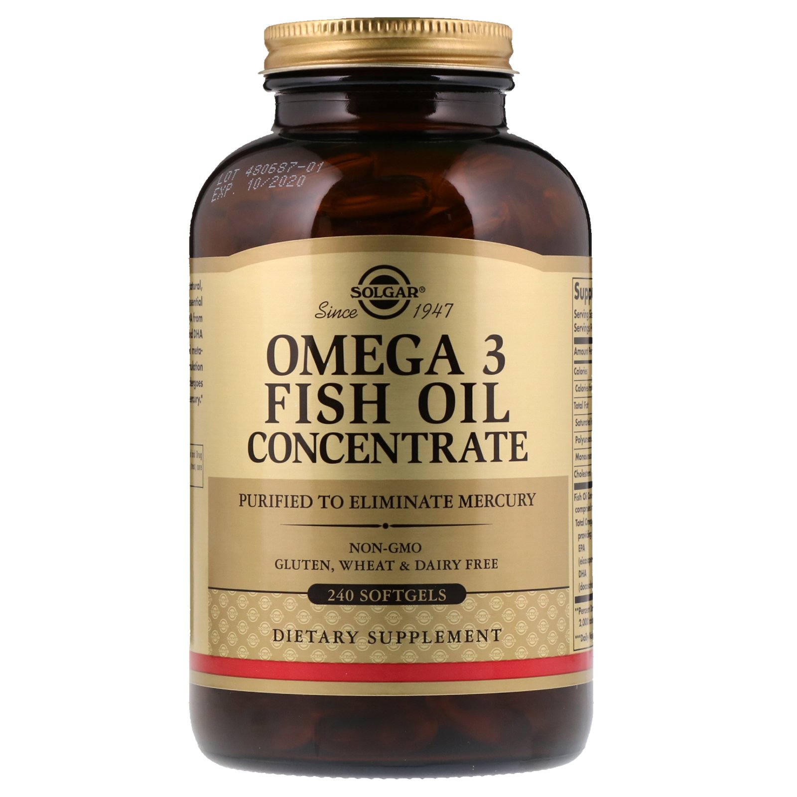 Omega 3 Fish Oil Concentrate, 120 шт, Solgar. Омега 3 (Рыбий жир). Поддержание здоровья Укрепление суставов и связок Здоровье кожи Профилактика ССЗ Противовоспалительные свойства 