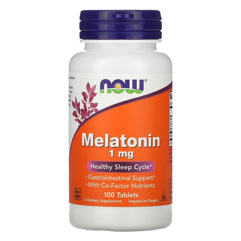 Now Натуральная добавка NOW Melatonin 1 mg, 100 таблеток, , 