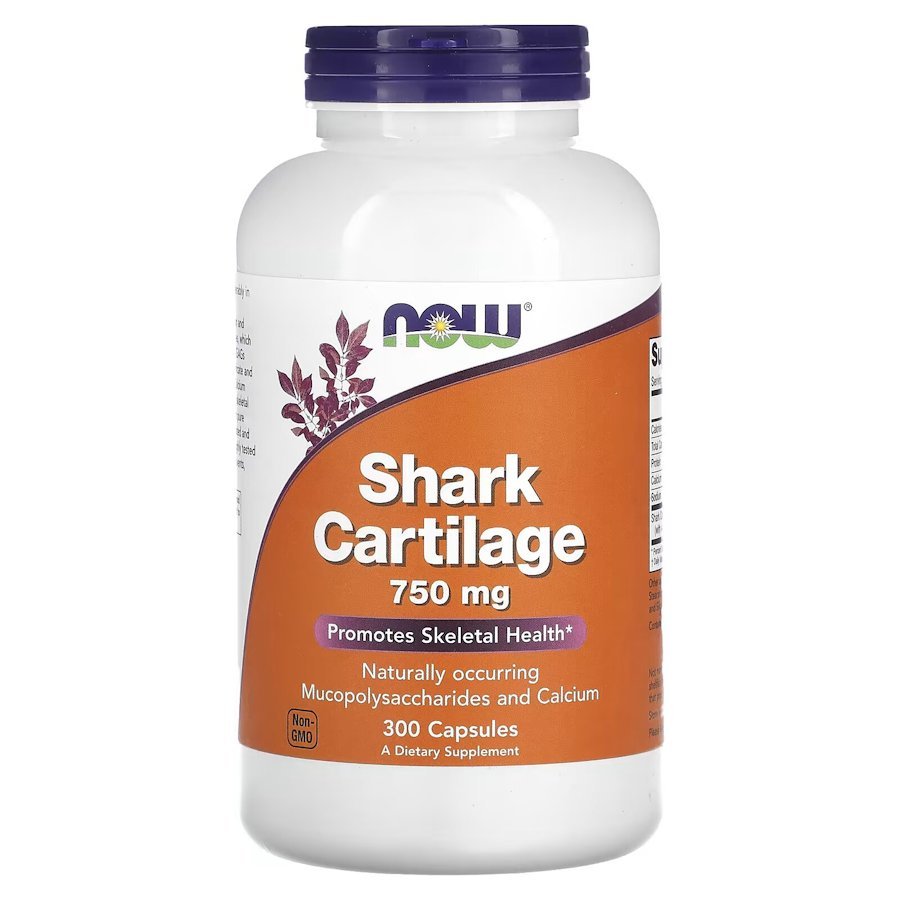 Препарат для суставов и связок NOW Shark Cartilage 750 mg, 300 капсул,  мл, Now. Хондропротекторы. Поддержание здоровья Укрепление суставов и связок 