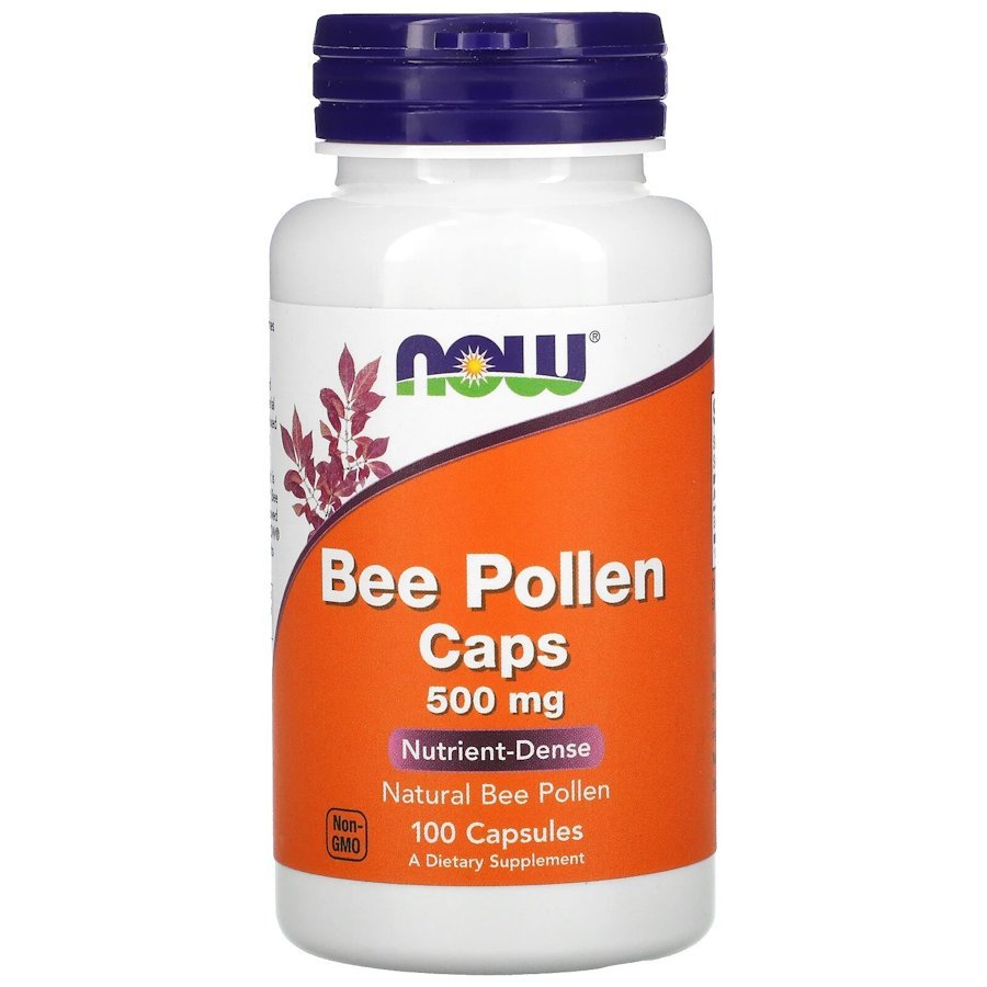 Натуральная добавка NOW Bee Pollen Caps 500 mg, 100 капсул,  мл, Now. Hатуральные продукты. Поддержание здоровья 