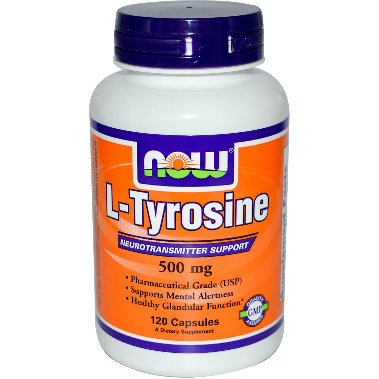 L-Tyrosine 500 mg, 120 шт, Now. L-тирозин. 