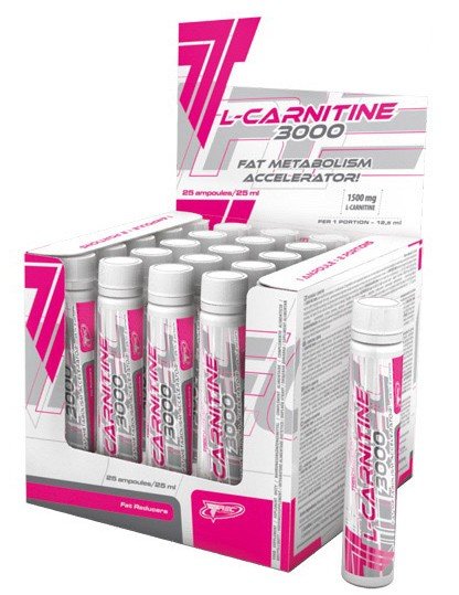 L-Carnitine 3000, 25 шт, Trec Nutrition. L-карнитин. Снижение веса Поддержание здоровья Детоксикация Стрессоустойчивость Снижение холестерина Антиоксидантные свойства 