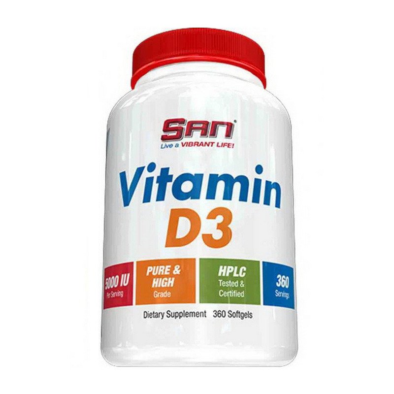 Витамин д3 SAN Vitamin D3 5000 IU (180 капс) сан,  мл, San. Витамин D. 