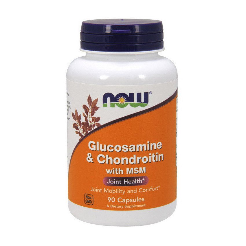 Глюкозамин хондроитин МСМ Now Foods Glucosamine & Chondroitin with MSM (90 капс) нау фудс,  мл, Now. Хондропротекторы. Поддержание здоровья Укрепление суставов и связок 