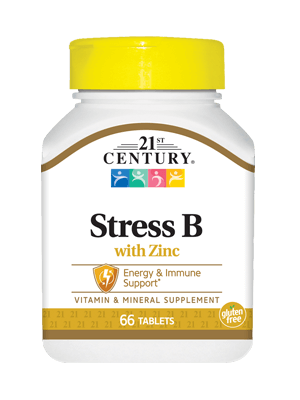 Комплекс витаминов 21st Century Stress B with Zinc (66 таб) 21 век центури,  мл, 21st Century. Витаминно-минеральный комплекс. Поддержание здоровья Укрепление иммунитета 