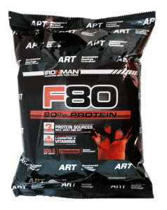 F 80, 500 g, Ironman. Mezcla de proteínas. 