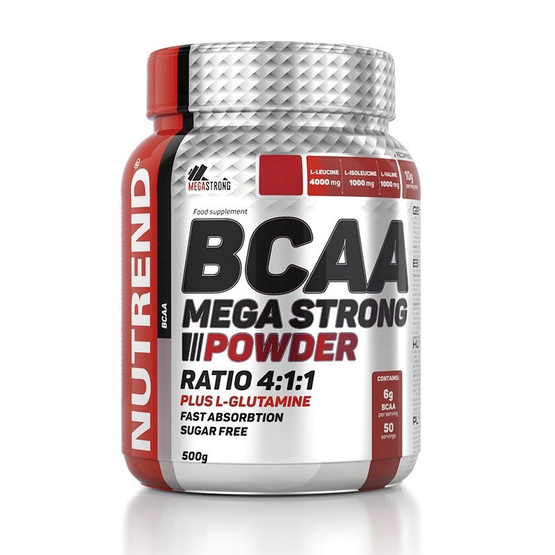 BCAA Nutrend BCAA Mega Strong, 500 грамм Апельсин,  мл, Nutrend. BCAA. Снижение веса Восстановление Антикатаболические свойства Сухая мышечная масса 