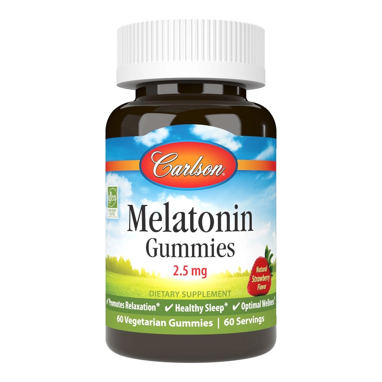 Натуральная добавка Carlson Labs Melatonin Gummies, 60 желеек Клубника,  ml, Carlson Labs. Natural Products. General Health 