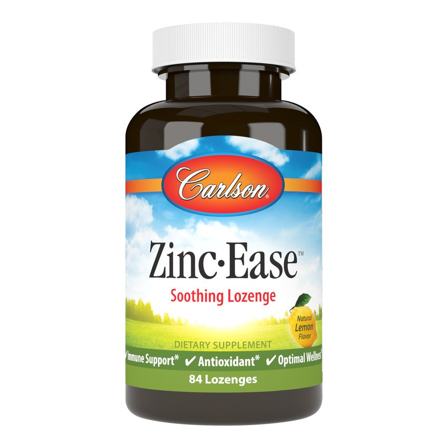 Витамины и минералы Carlson Labs Zinc Ease, 84 леденца Лимон,  ml, Carlson Labs. Vitamins and minerals. General Health Immunity enhancement 