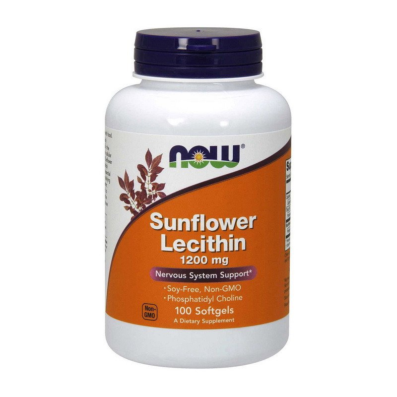 Лецитин Now Foods  Sunflower Lecithin 1200 mg (100 капс) нау фудс,  мл, Now. Лецитин. Поддержание здоровья 