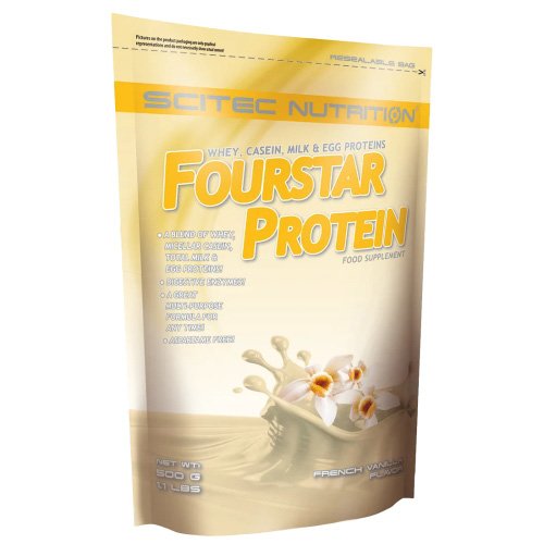 Протеин Scitec Fourstar Protein, 500 грамм Френч ваниль,  мл, Scitec Nutrition. Протеин. Набор массы Восстановление Антикатаболические свойства 