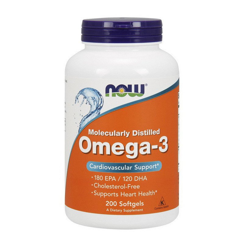 Now Омега 3 Now Foods Omega-3  (200 капс) рыбий жир нау фудс , , 200 
