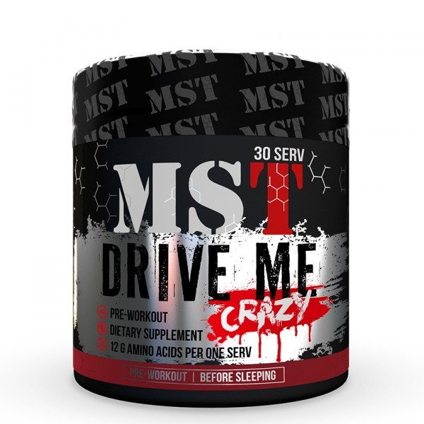 Предтренировочный комплекс MST Drive Me Crazy, 300 грамм Зеленое яблоко,  ml, MST Nutrition. Pre Entreno. Energy & Endurance 