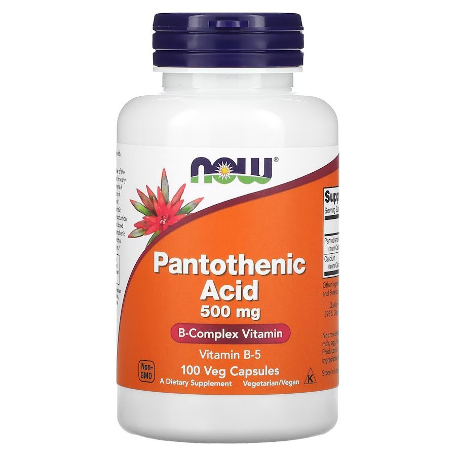 Витамины и минералы NOW Pantothenic Acid 500 mg, 100 вегакапсул,  ml, Now. Vitamins and minerals. General Health Immunity enhancement 