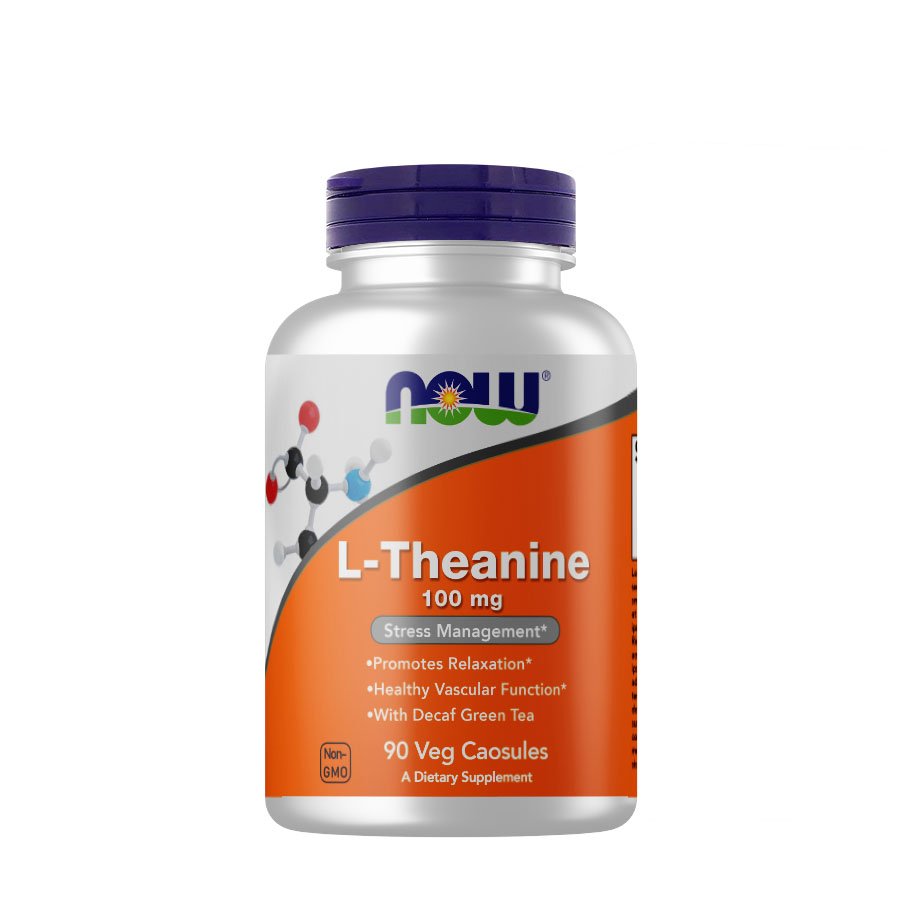 Аминокислота NOW L-Theanine 100 mg, 90 вегакапсул,  мл, Now. Аминокислоты. 