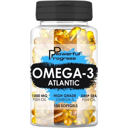 Жирные кислоты Powerful Progress Atlantic Omega-3, 90 капсул,  ml, Powerful Progress. Fats. General Health 