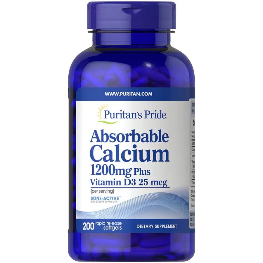 Витамины и минералы Puritan's Pride Absorbable Calcium with Vitamin D, 200 капсул,  мл, Puritan's Pride. Витамины и минералы. Поддержание здоровья Укрепление иммунитета 