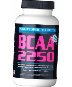 BCAA 2250, 100 шт, VitaLIFE. BCAA. Снижение веса Восстановление Антикатаболические свойства Сухая мышечная масса 