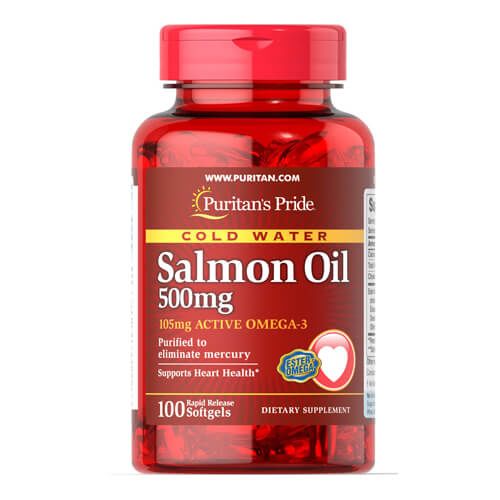 Prozis Жирные кислоты Puritan's Pride Omega 3 Salmon Oil 500 mg, 100 капсул, , 