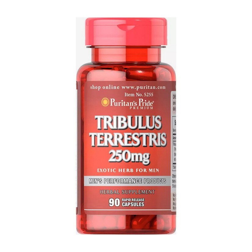 Puritan's Pride	Tribulus Terrestris 250 мг 90 капсул,  мл, Puritan's Pride. Трибулус. Поддержание здоровья Повышение либидо Повышение тестостерона Aнаболические свойства 