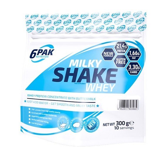Milky Shake Whey, 300 g, 6PAK Nutrition. Whey Protein. स्वास्थ्य लाभ Anti-catabolic properties Lean muscle mass 