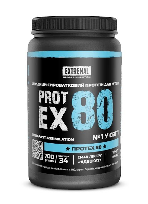 Protex 80, 700 g, Extremal. Whey Concentrate. Mass Gain recovery Anti-catabolic properties 