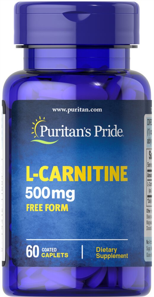 Puritan's Pride Л-карнитин Puritan's Pride L-Carnitine 500 mg - 120 каплет  пуританс прайд, , 120 