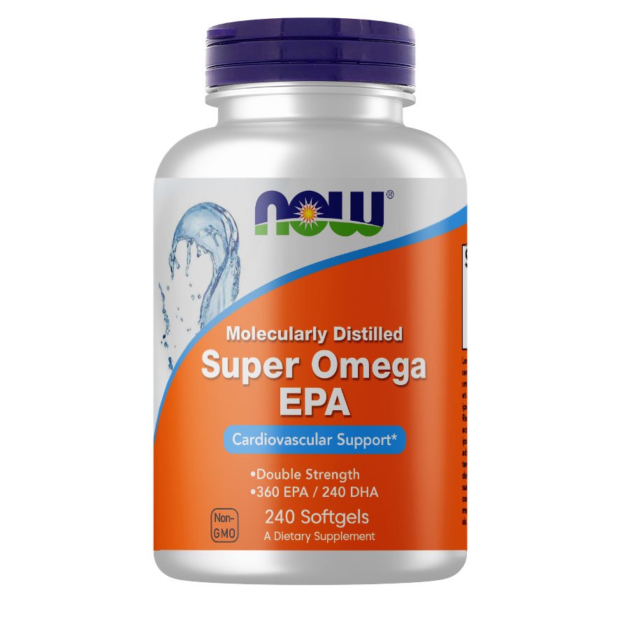 Жирные кислоты NOW Super Omega-3 EPA, 240 капсул,  ml, Now. Omega 3 (Aceite de pescado). General Health Ligament and Joint strengthening Skin health CVD Prevention Anti-inflammatory properties 