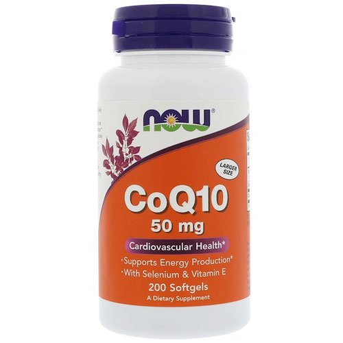 Now CoQ-10 50 mg 200 капс Без вкуса,  ml, Now. Coenzym Q10. General Health Antioxidant properties CVD Prevention Exercise tolerance 