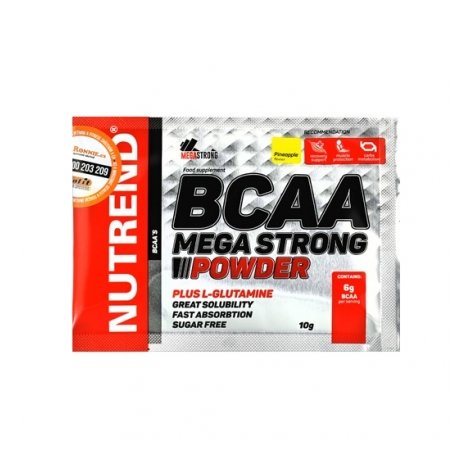 BCAA Mega Strong Powder, 1 шт, Nutrend. BCAA. Снижение веса Восстановление Антикатаболические свойства Сухая мышечная масса 