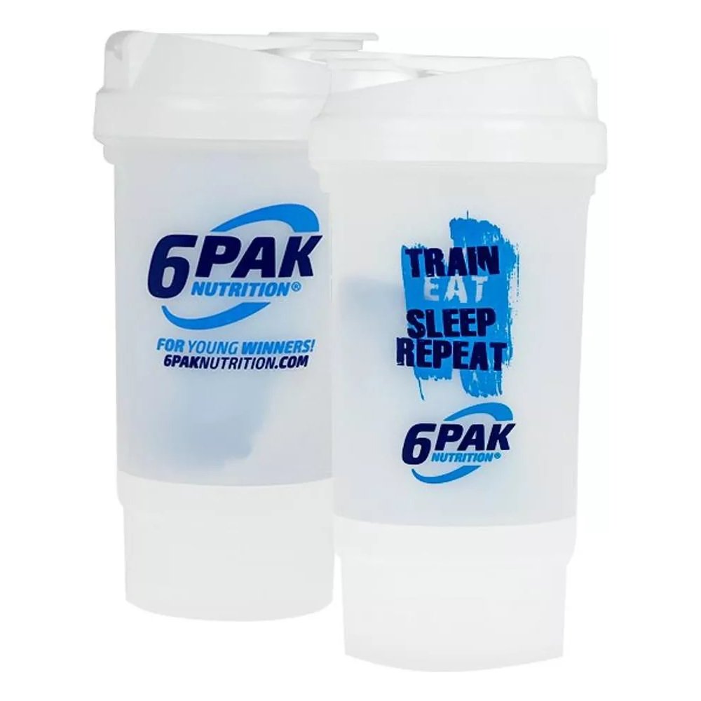 Шейкер 6PAK Nutrition + контейнер, 500 мл - белый,  ml, 6PAK Nutrition. Shaker. 
