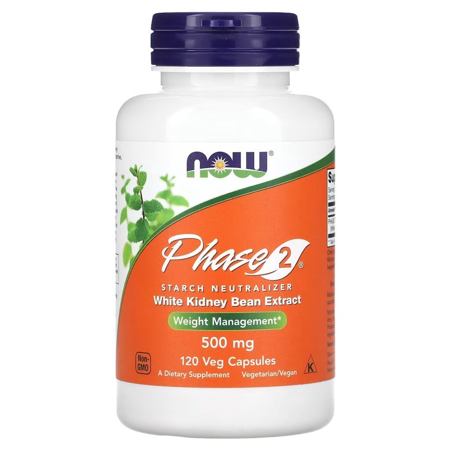 Now Натуральная добавка NOW Phase 2 White Kidney Bean Extract 500 mg, 120 вегакапсул, , 