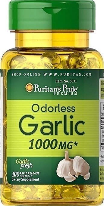 Puritan's Pride Puritan's Pride Odorless Garlic 1000 mg 100 caps, , 100 шт.